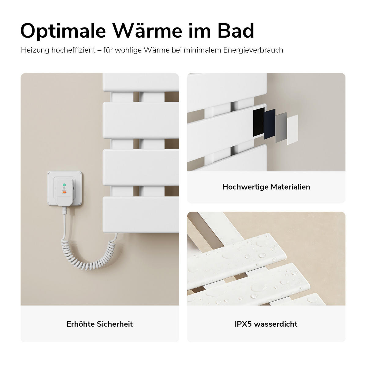 ELEKTRIČNI RADIJATOR S WLAN TERMOSTATOM bijeli 85/40 cm - bijela, metal (40/85/11cm) - EMKE