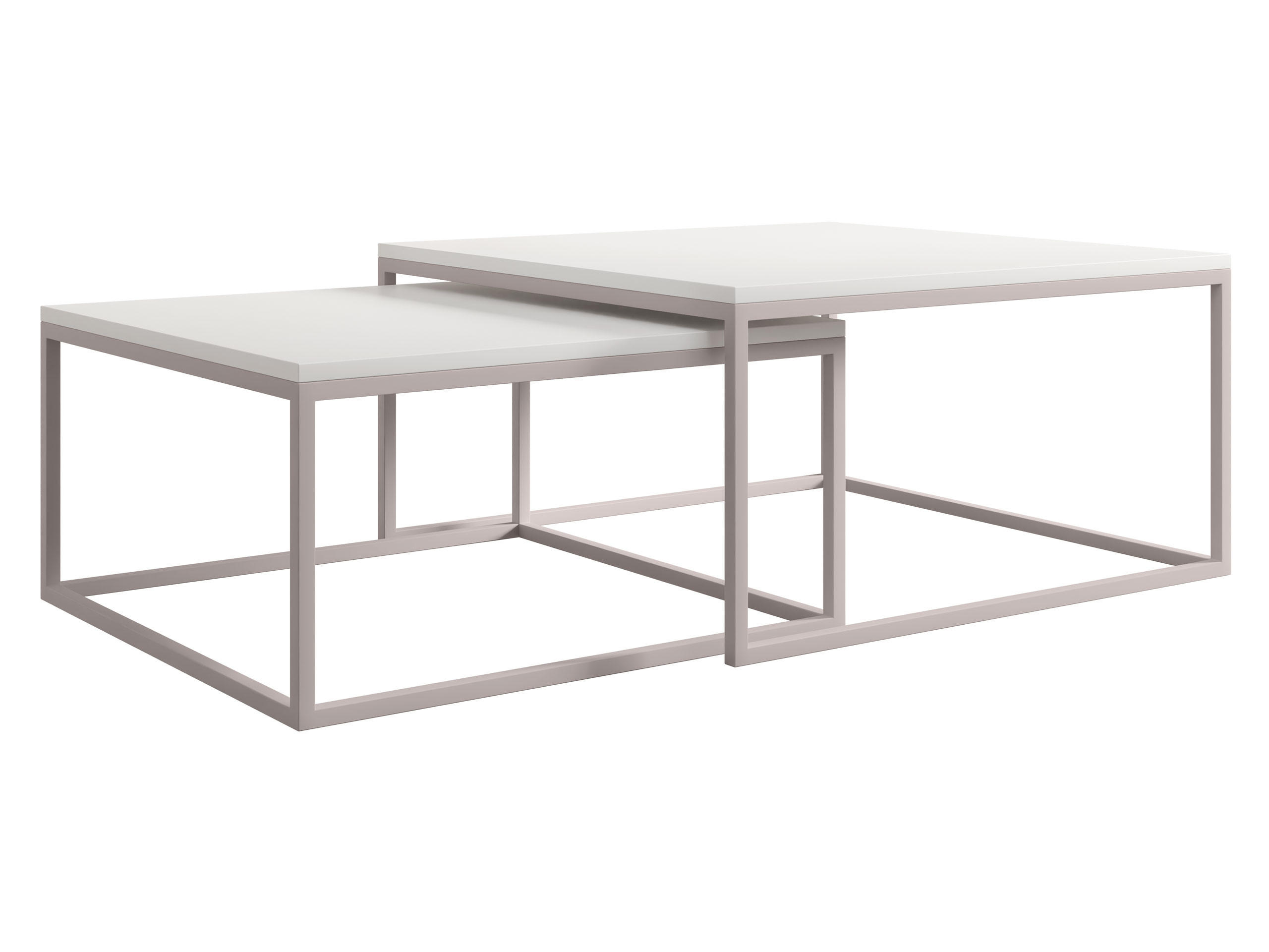 COUCHTISCH-SET Dual Cashmere - Kaschmir/Weiß, Holzwerkstoff/Metall (76/76/39cm) - MIRJAN24
