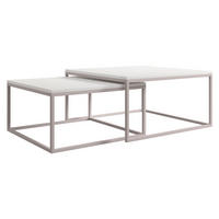 COUCHTISCH-SET Dual Cashmere - Kaschmir/Weiß, Holzwerkstoff/Metall (76/76/39cm) - MIRJAN24
