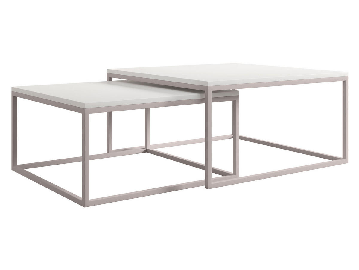COUCHTISCH-SET Dual Cashmere - Kaschmir/Weiß, Holzwerkstoff/Metall (76/76/39cm) - MIRJAN24