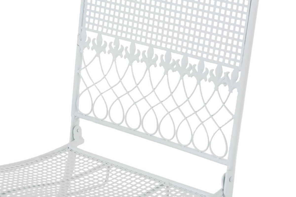 GARTENKLAPPSTUHL 2er Set Metall Weiß - Weiß, Metall (41/91/50cm) - CLP