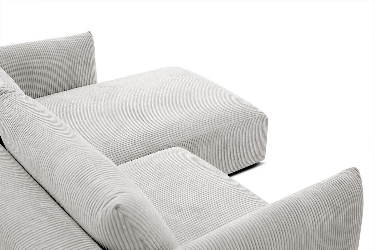 ECKSOFA TAUER 3-Sitzer, weiß - Schwarz/Weiß, Holzwerkstoff/Kunststoff (206/173cm) - Courtois Laville
