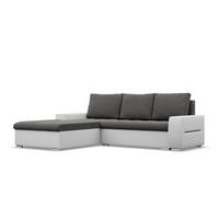 ECKSOFA MIT SCHLAFFUNKTION AURORA LINKS, Dunkelgrau + Grau - Dunkelgrau/Hellgrau, Textil (243/200cm)