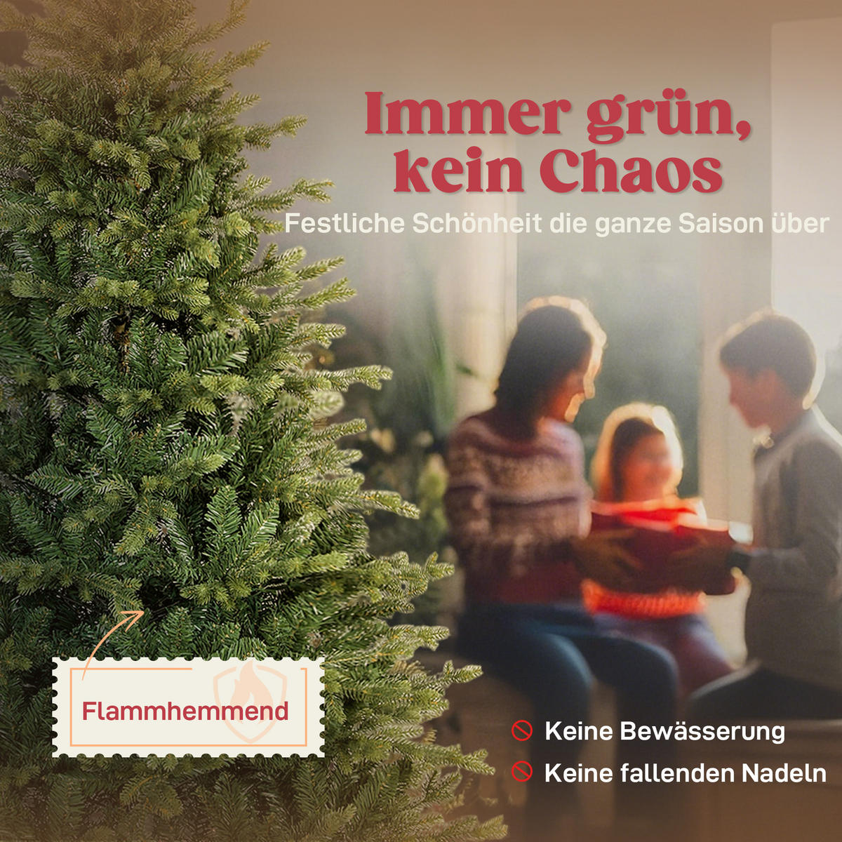 WEIHNACHTSBAUM künstlich 180 cm Christbaum mit dichten Zweigen Grün - Grün, Kunststoff (180cm) - HOMCOM