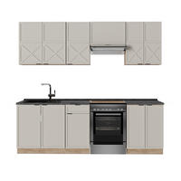 KÜCHENZEILE Fame-Line GrauBeige/Goldkraft Eiche 240 cm, AP Anthrazit - Honigeiche/Grau, Holzwerkstoff (240/81.6/60cm) - Vicco