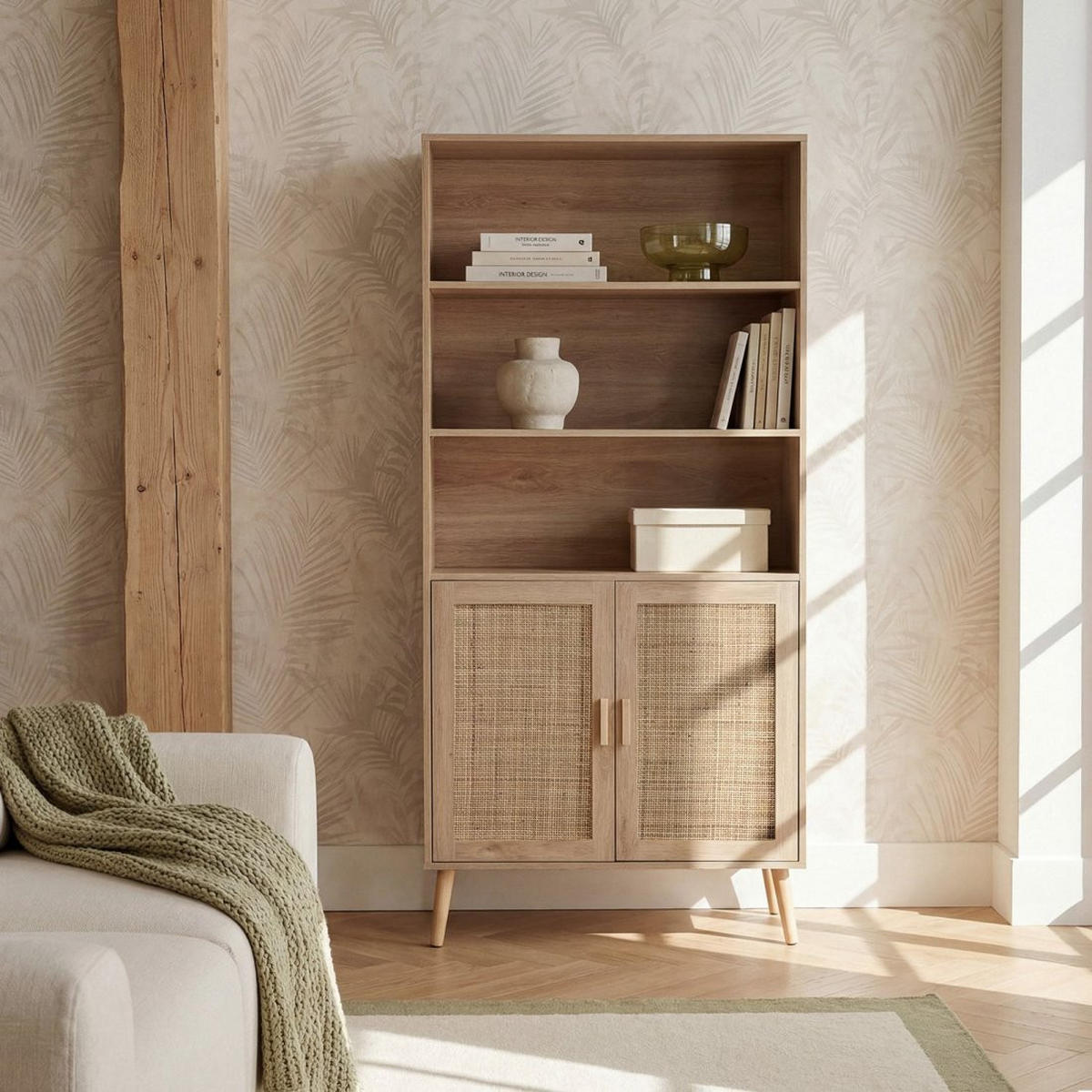 BÜCHERREGAL Tahiti Natürlich 80 cm x 171 cm - Naturfarben, Holzwerkstoff (80/171/34cm) - Klast Home