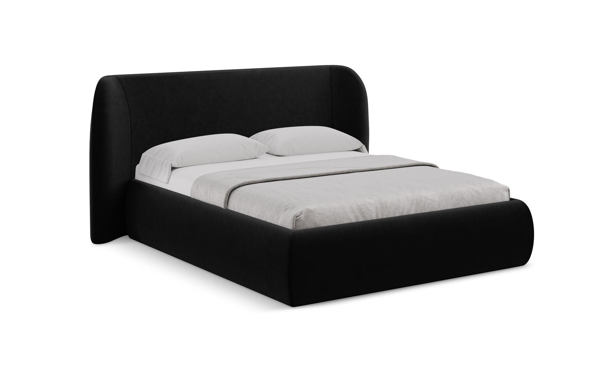 POLSTERBETT mit Bettkasten und Lattenrost 230x215 Schwarz - Schwarz, Kunststoff/Textil (180/200cm) - Makamii