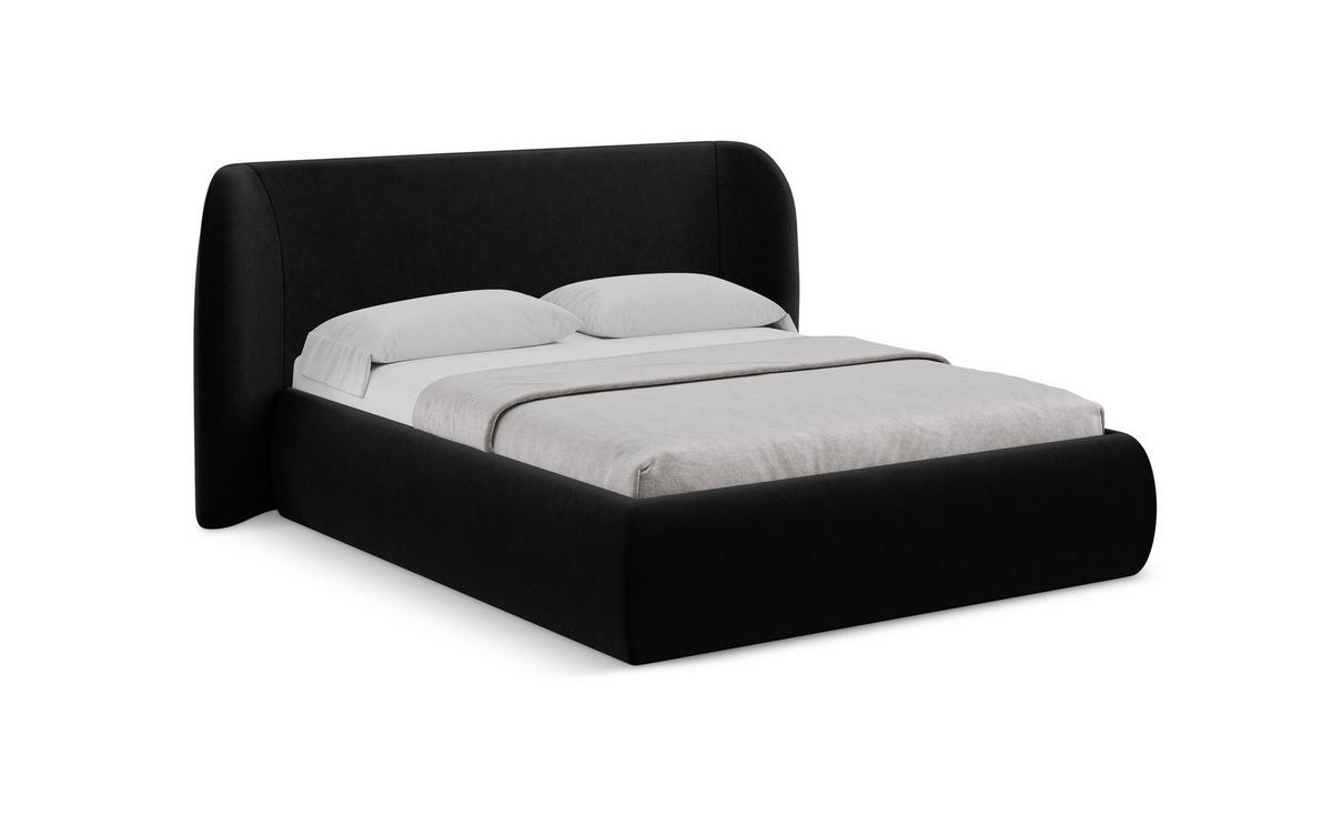 POLSTERBETT mit Bettkasten und Lattenrost 190x215 Schwarz - Schwarz, Kunststoff/Textil (140/200cm) - Makamii