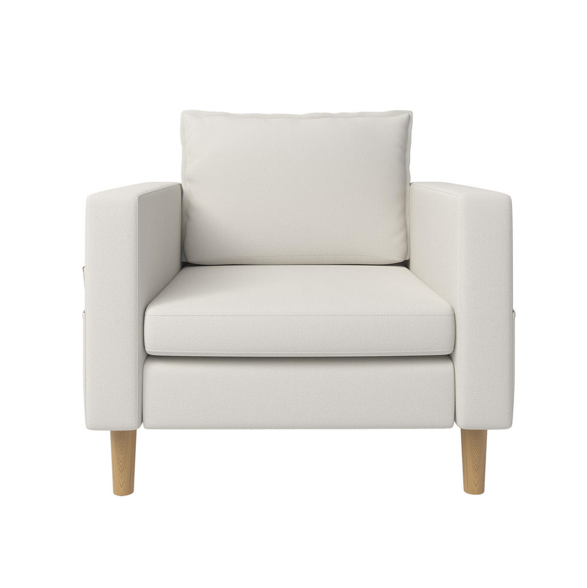 SESSEL 71/68/82 cm in Beige aus Chenille mit Seitentaschen - Beige, Textil (71/82/68cm) - BEAOK