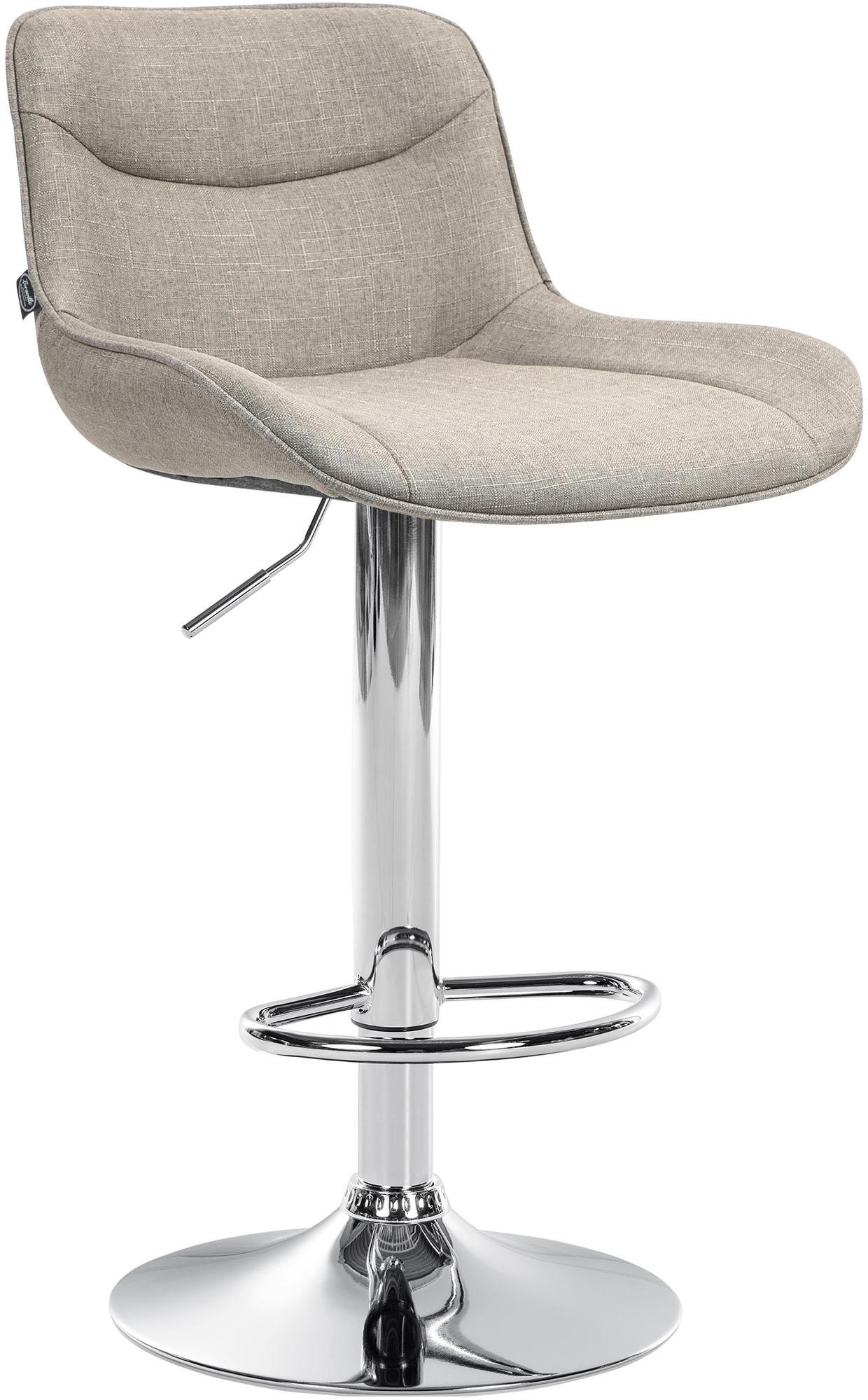 BARHOCKER Stoff taupe - Taupe/Chromfarben, Textil/Metall (49/85/51cm) - CLP