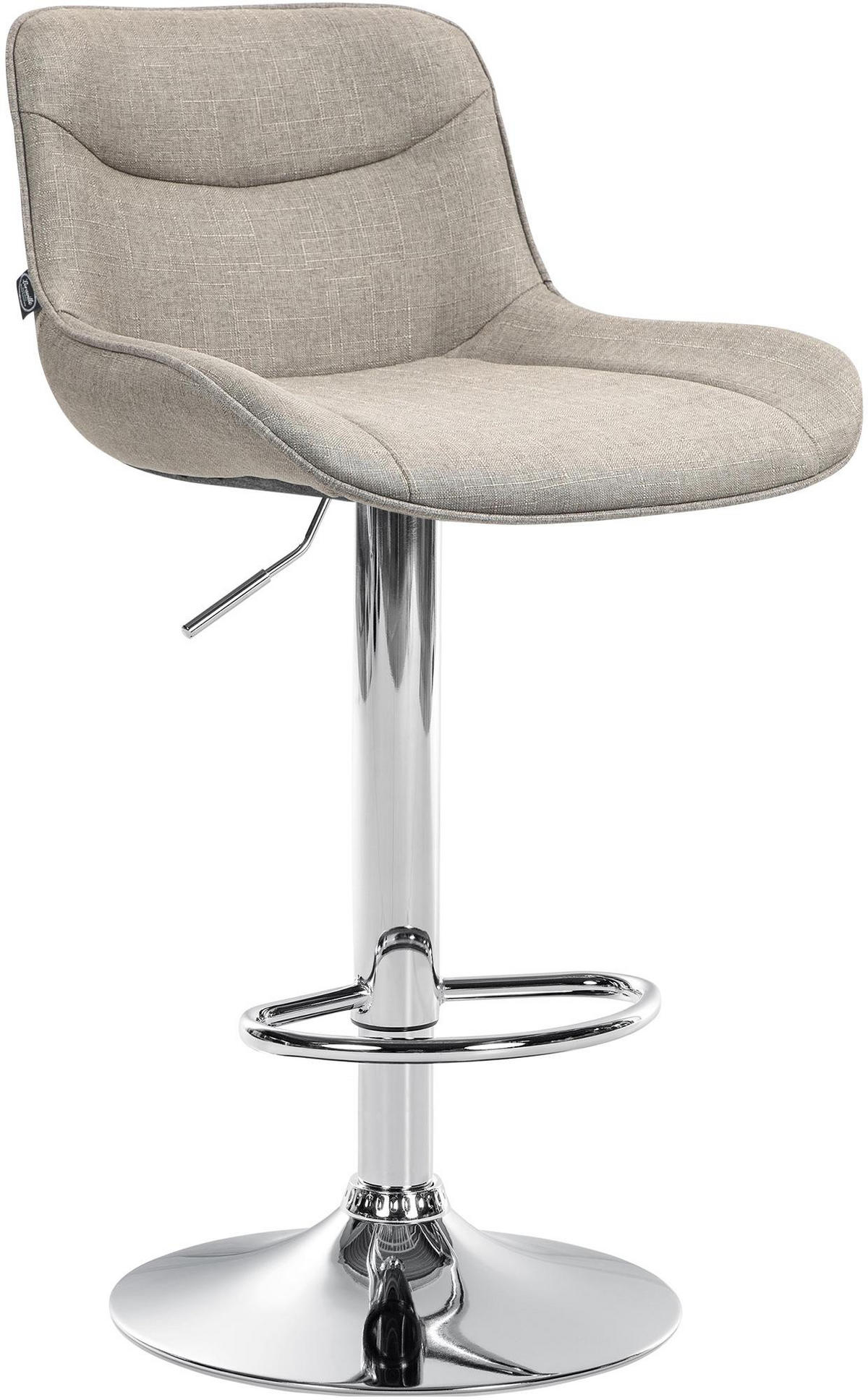 BARHOCKER Stoff taupe - Taupe/Chromfarben, Textil/Metall (49/85/51cm) - CLP