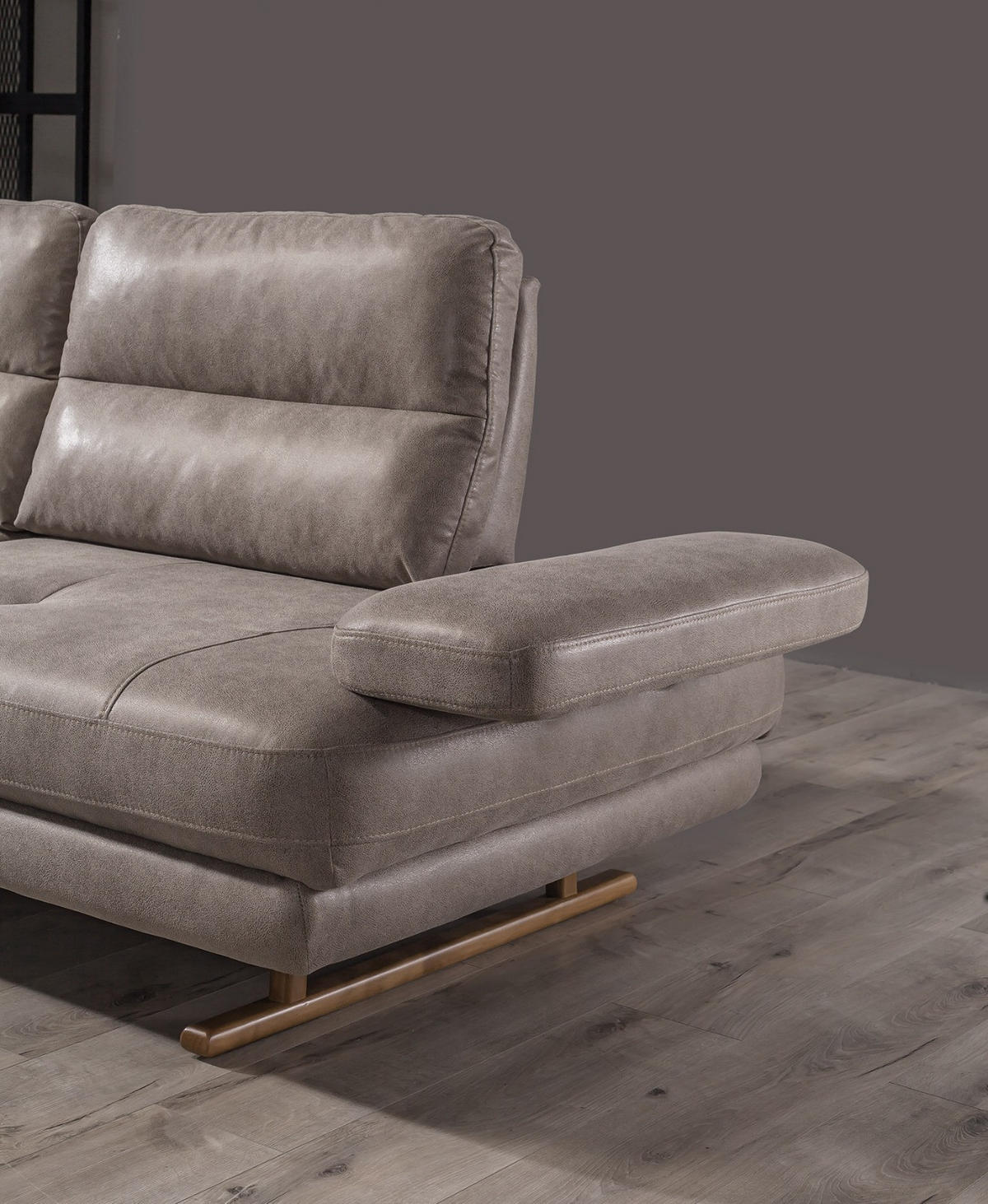 SITZGARNITUR Energy Grau-Seidengrau Stellvariante:3+3+1 - Braun, Holz (235/90/105cm) - Villa Möbel