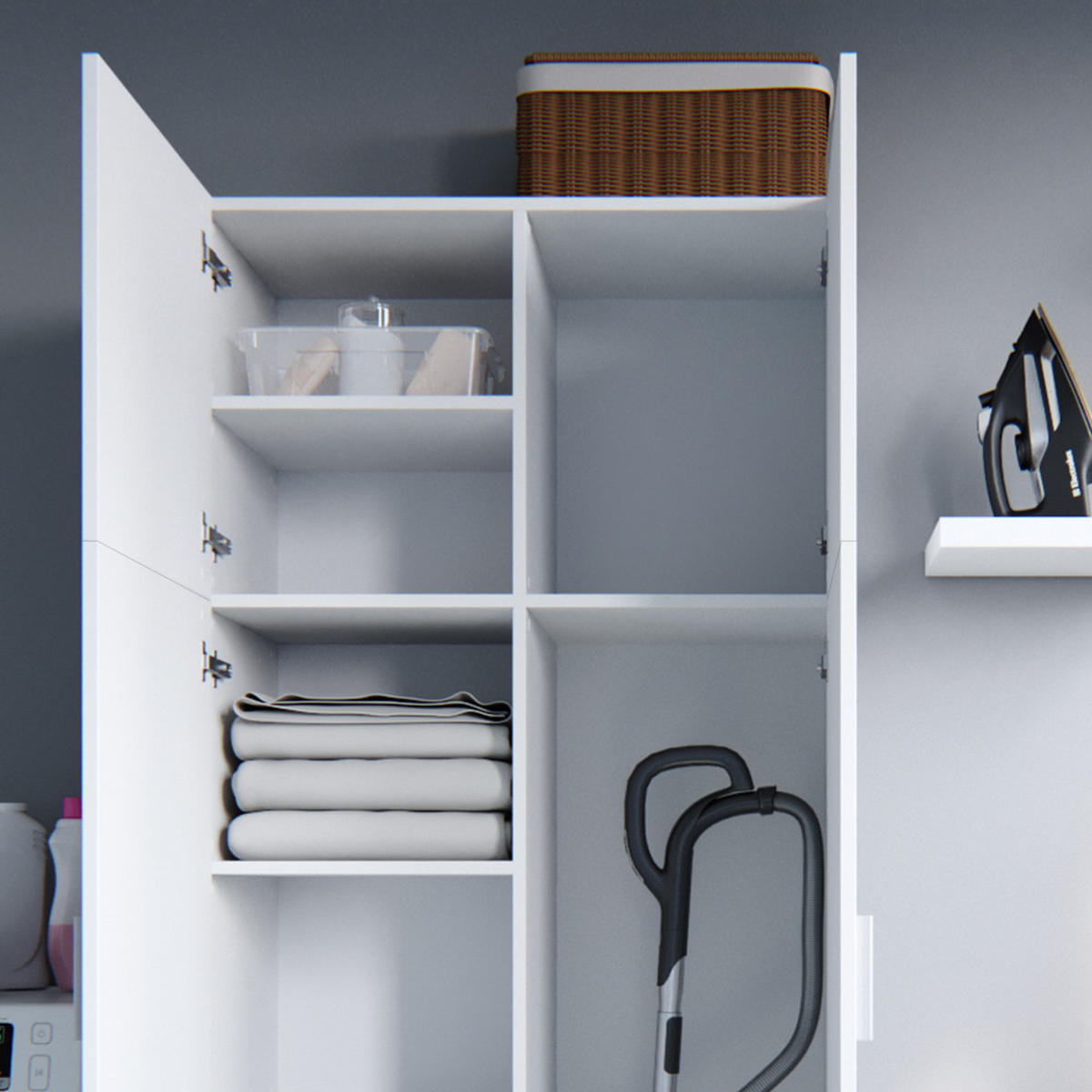 AKTENSCHRANK Ingo Weiß 80 x 182.4 cm - Weiß, Holzwerkstoff (80/182.4/37cm) - Vicco