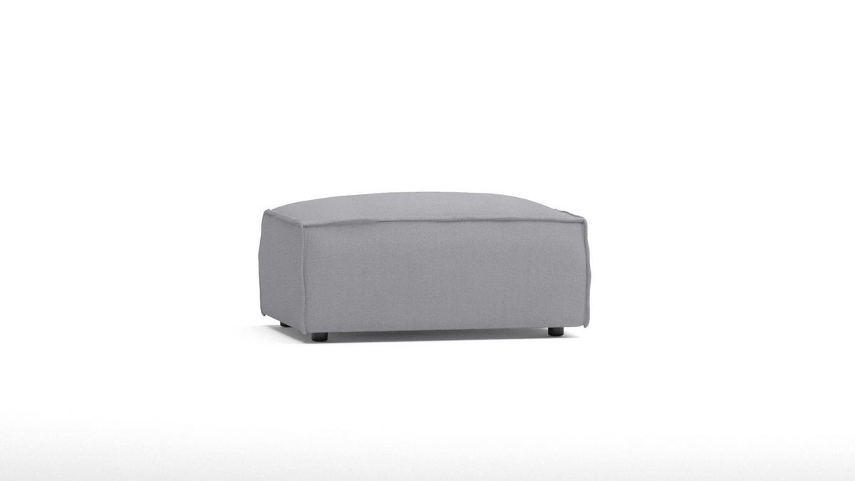 HOCKER Zenith Grau Luxusmicrofaser - Schwarz/Grau, Holz/Kunststoff (93/46/73cm) - S-Style Möbel