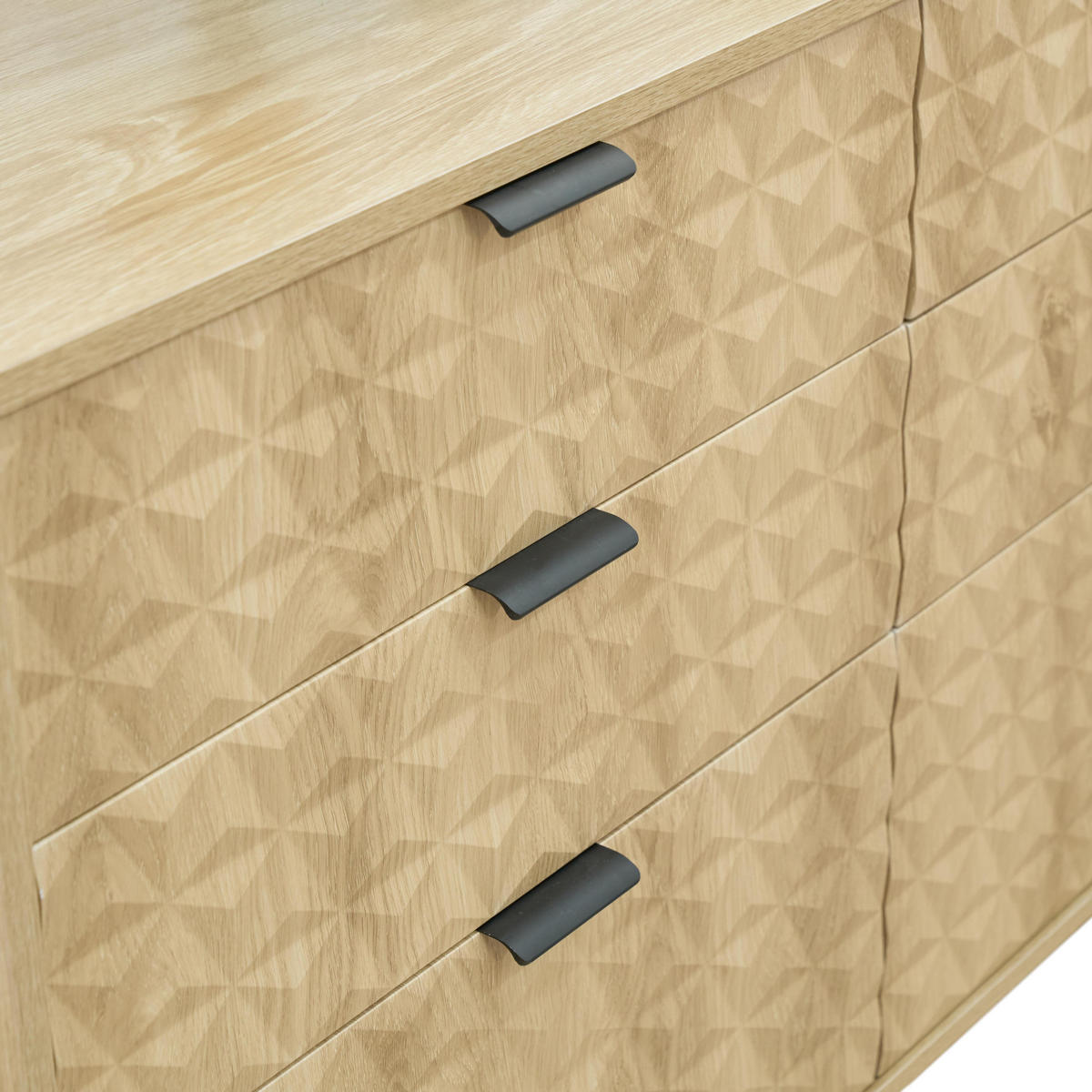 KOMMODE, helles Holzeffekt - Hellbraun/Braun, Holz (40/76/112cm) - Oviala