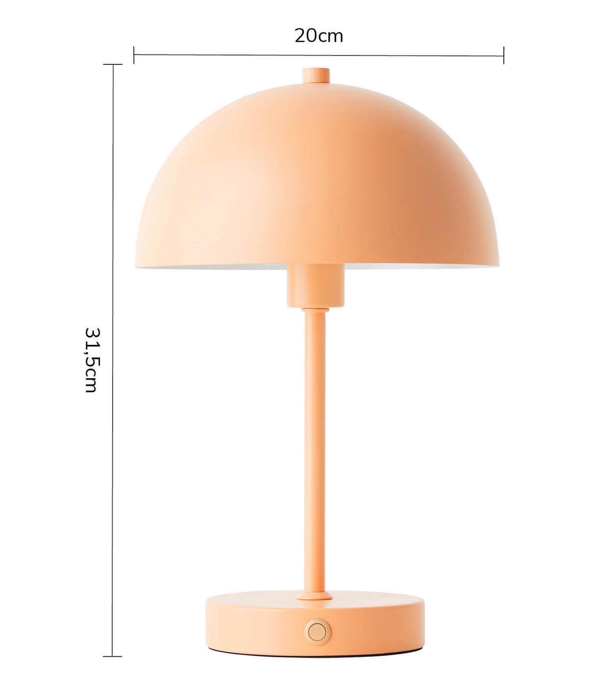 TISCHLAMPE KABELLOS Der Leuchtturm - Orange, Metall (20/20/31.5cm) - Mokebo