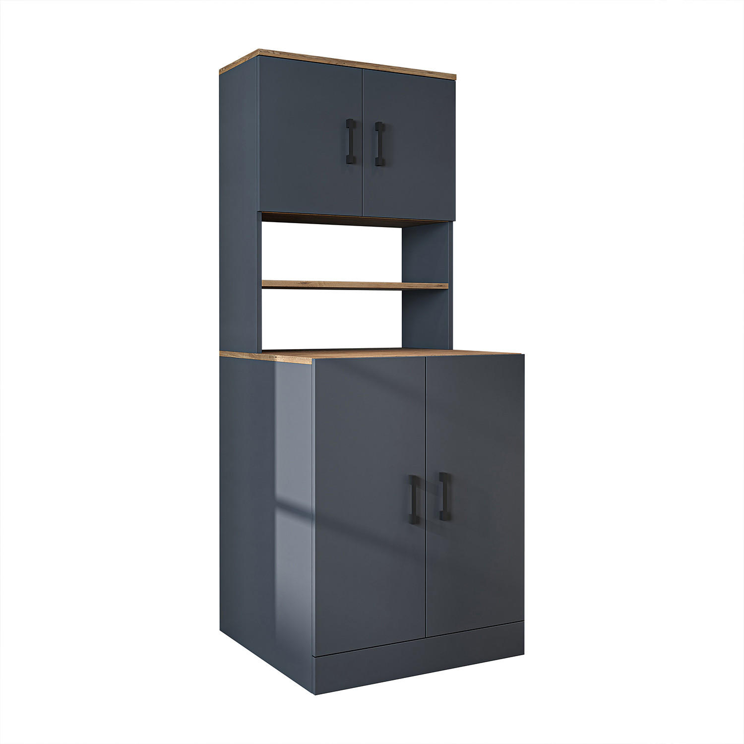 WASCHMASCHINENSCHRANK Atlantic I 70cm Breit, 180cm Hoch - Anthrazit, Holzwerkstoff (70/180/69cm)