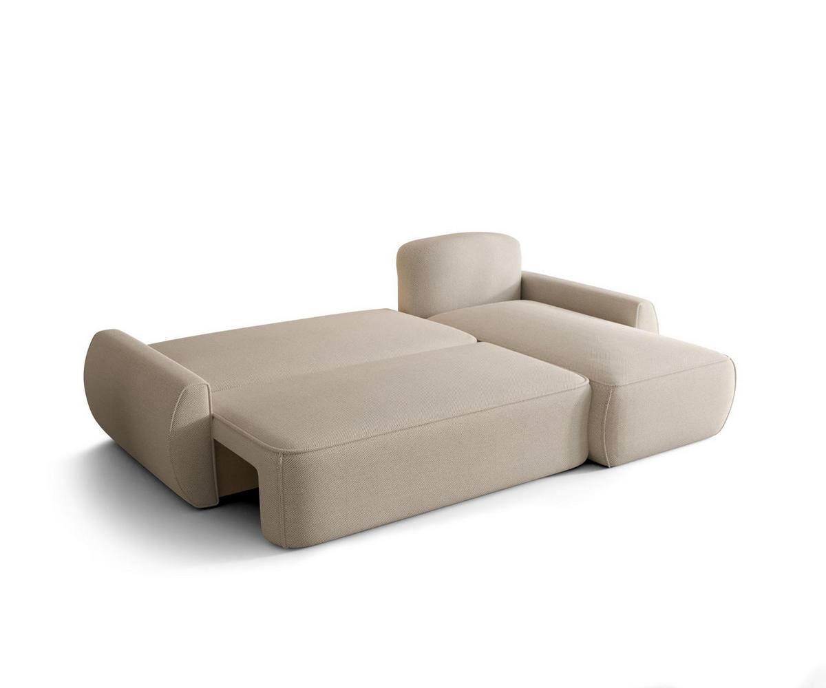 ECKSOFA mit Schlaffunktion LUCAS Quelle 37 Rechts - Dunkelgrün, Textil (240/145cm) - Bedante