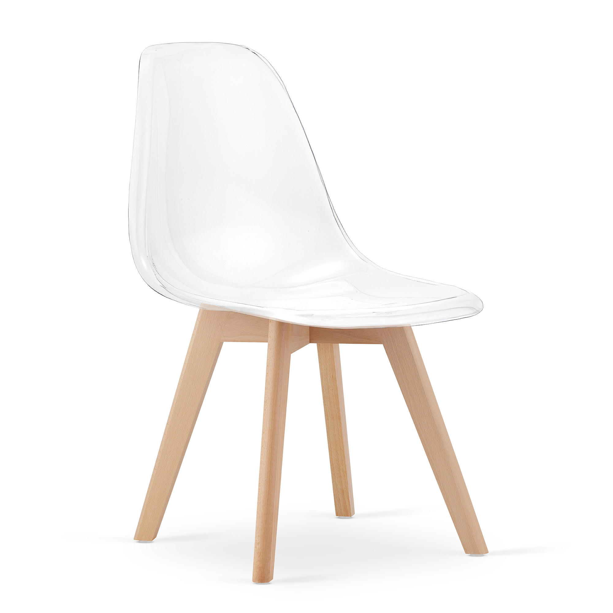 ESSZIMMERSTUHL KITO transparenter Sitz, natürliche Beine - Transparent/Naturfarben, Kunststoff (46/80/54.5cm) - Valora