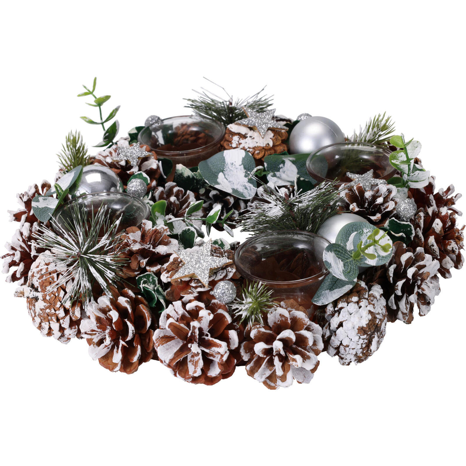 WEIHNACHTSKRANZ mit Tannenzapfen 30/30/7,5 cm - Multicolor, Naturmaterialien (30/7.5/30cm) - Home Styling Collection