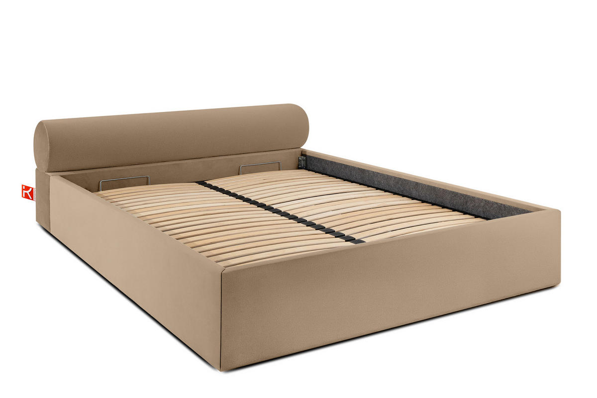 POLSTERBETT LUNEO - Beige/Schwarz, Holz/Holzwerkstoff (162/204cm) - KONSIMO®