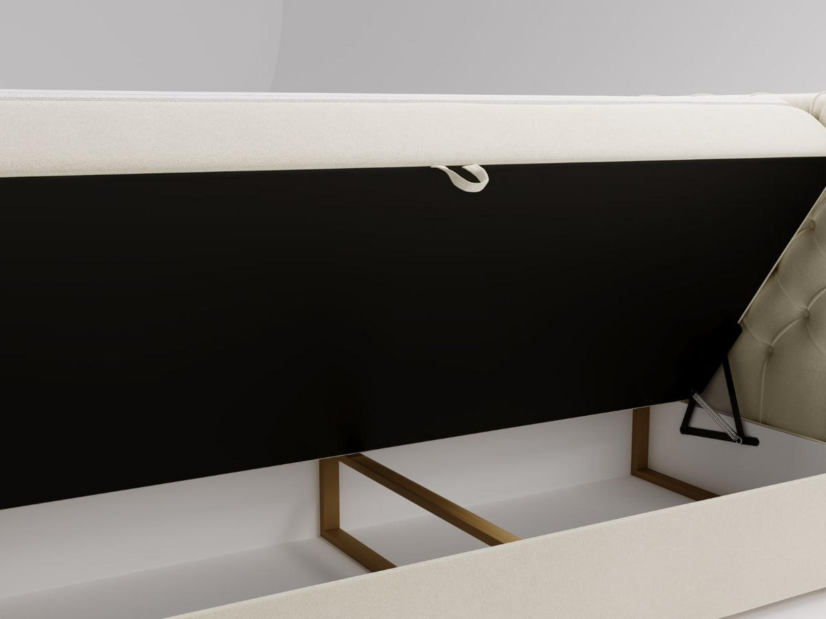 BOXBETT Montego 180x200 Creme - Creme, Holz/Textil (180/200cm) - Graingold