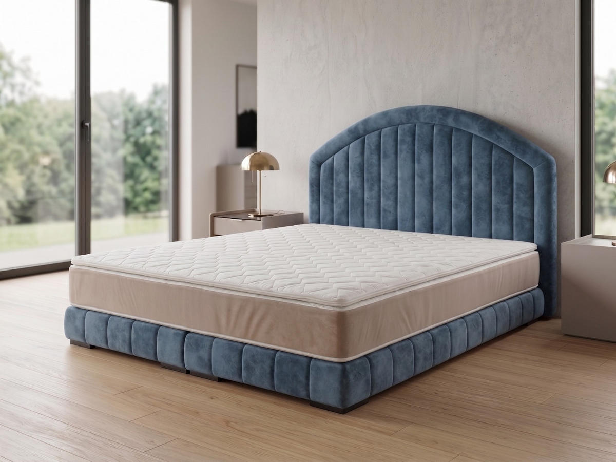 POLSTERBETT LEON2 200x 200 cm Farbe: Blau - Blau, Textil (200/200cm) - A&J MöbelLand