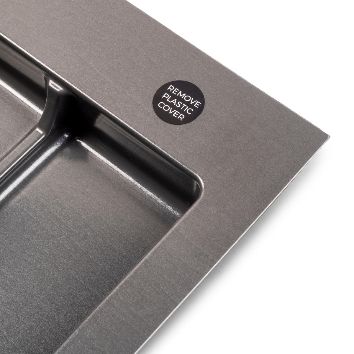 BASIS für Recyclingbehälter für Küchenschublade, 3 Fächer, Modul 900mm, Kunststoff anthrazitgrau - Anthrazit, Kunststoff (83.6/3/48.2cm) - EMUCA