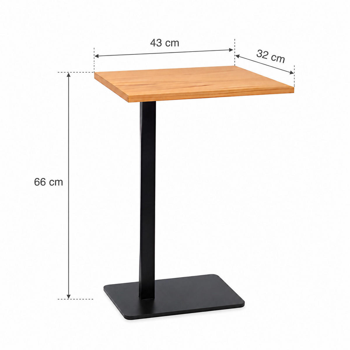 BEISTELLTISCH BO aus Eiche - Beige, Holz (43/32/66cm) - WOODEK