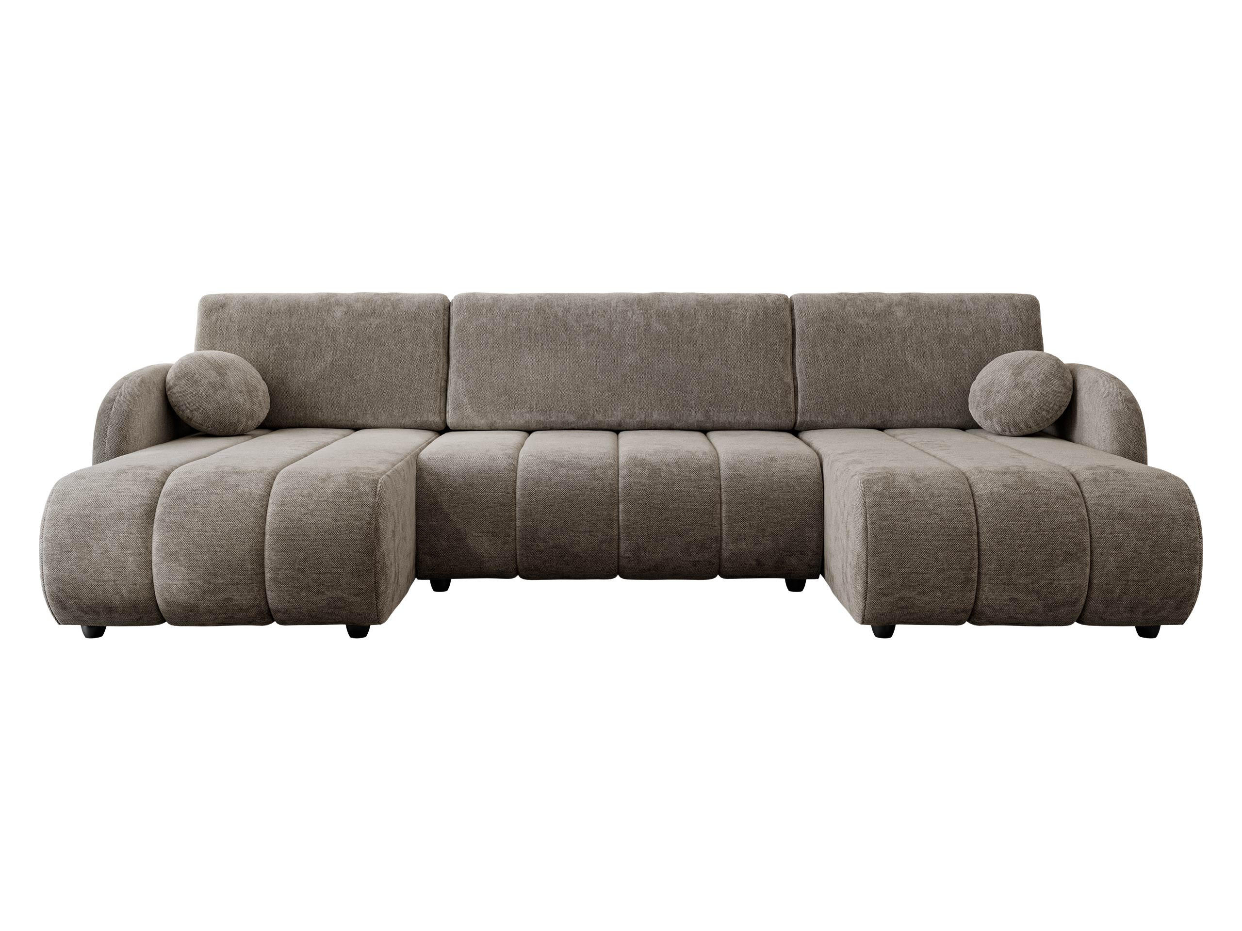 WOHNLANDSCHAFT Zara LC2rLC - Hellbraun/Schwarz, Holz/Kunststoff (318/88/160cm) - MIRJAN24