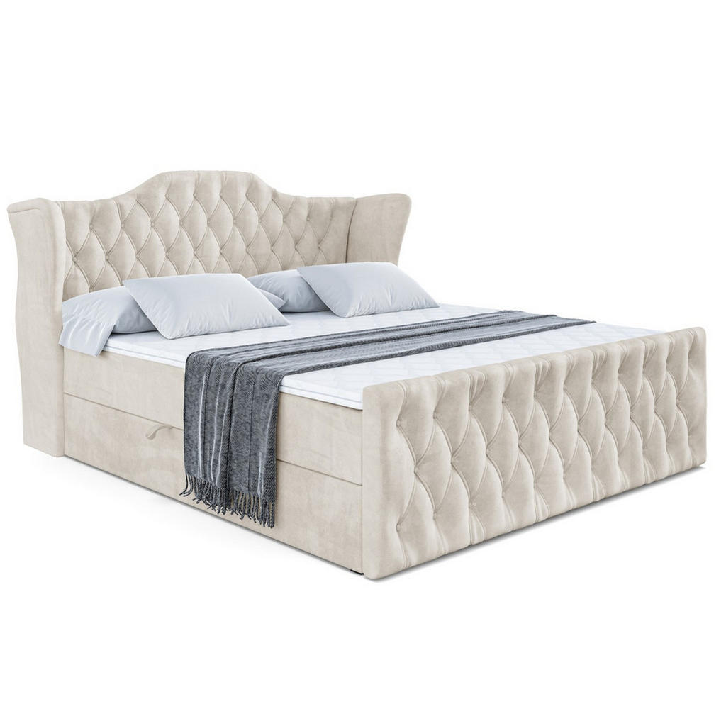 ALTDECOR AMERICKÁ postel VILA-Z – 160 × 200 cm – H4 – ecru