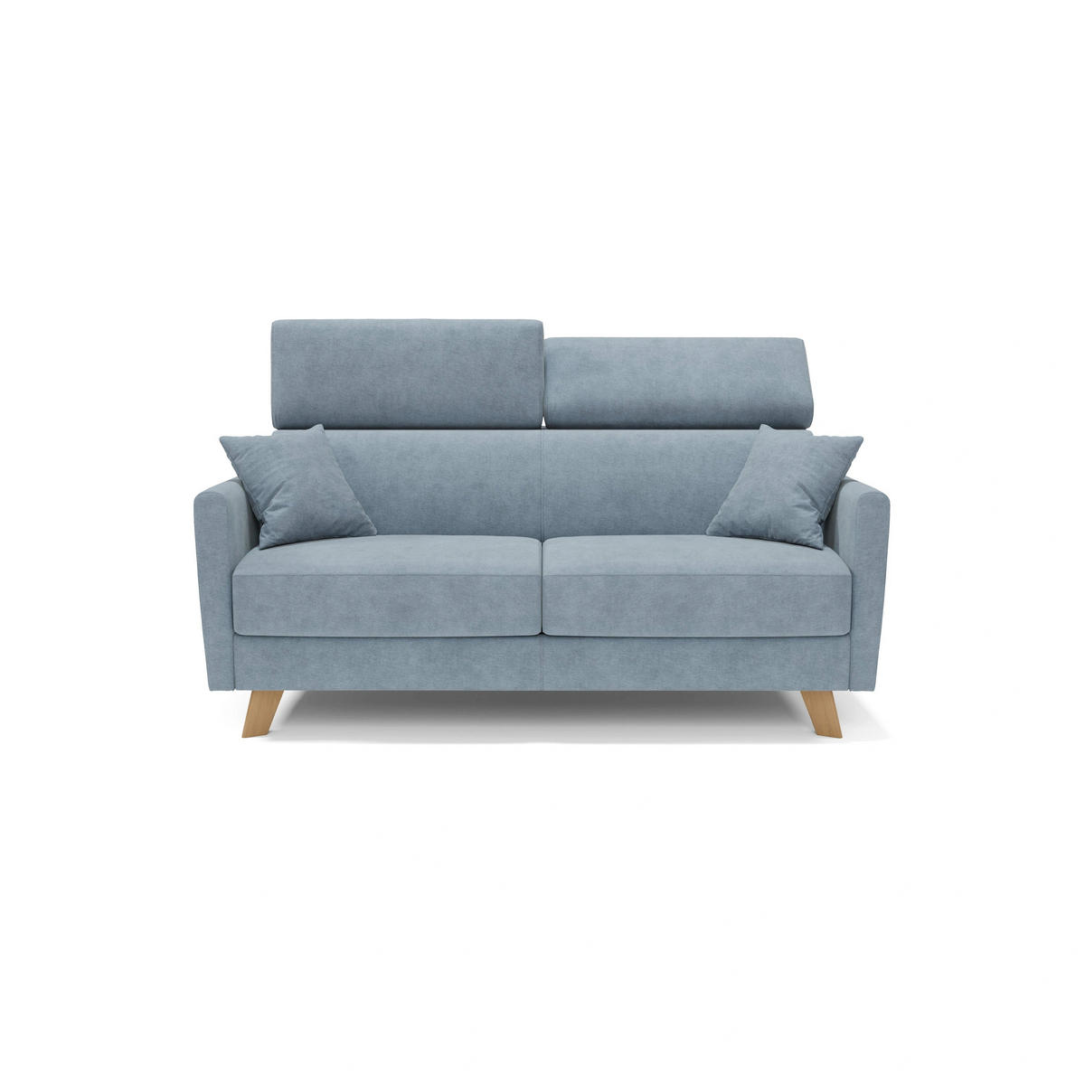 SCHLAFSOFA Francy - Pastellblau, Metall (180/92/97cm) - Divani.store