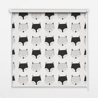 VNÚTORNÁ roleta - okenná roleta - roleta - 100x180 cm - Kreslené líščie hlavy - sivá, plast (100/180/0.5cm) - TULUP