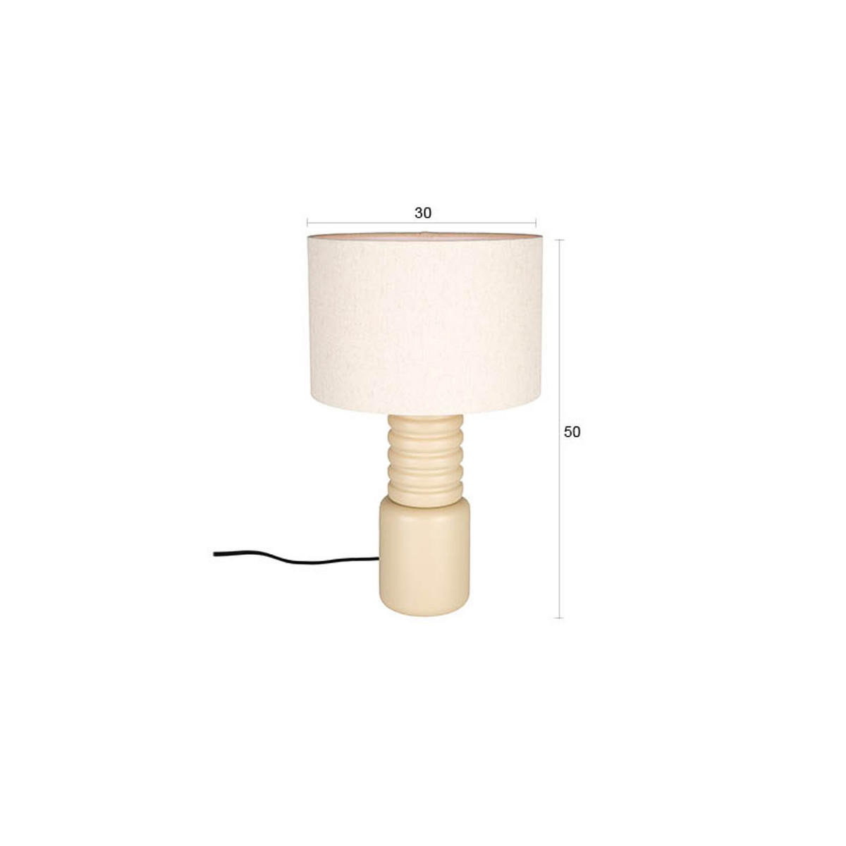 TISCHLAMPE Six Beige - Beige, Metall (30/30/50cm) - Zuiver
