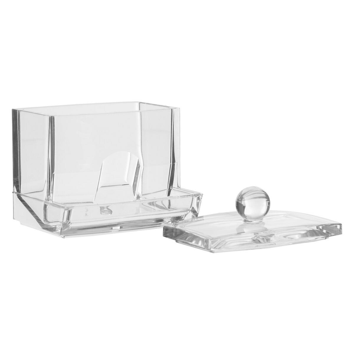 WATTESTÄBCHEN-SPENDER Selena, Kunststoff, 9 x 8 x 9.9 cm - Beige, Kunststoff (8.3/10/9.3cm) - 5five Simply Smart