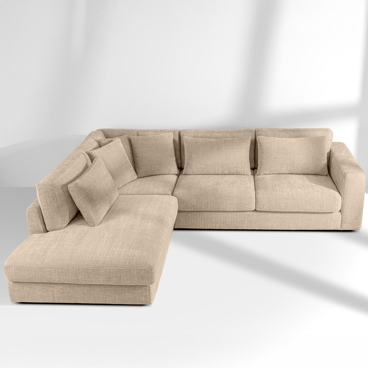 ECKSOFA links VERUS - Beige, Holz/Holzwerkstoff (297/248cm) - KONSIMO®