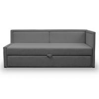 JUGENDBETT Caprili Dunkelbeige ausziehbar für 2 Personen - Dunkelgrau/Schwarz, Holz/Textil (82/189cm) - Selsey
