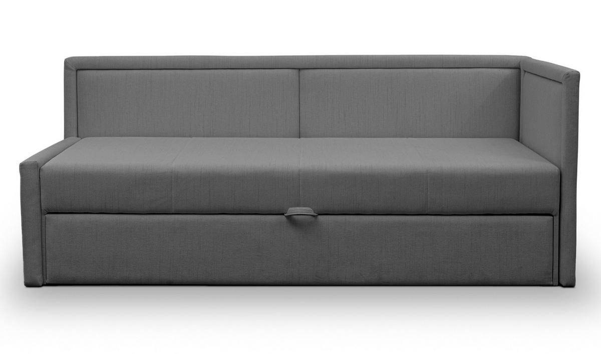 JUGENDBETT Caprili Dunkelbeige ausziehbar für 2 Personen - Dunkelgrau/Schwarz, Holz/Textil (82/189cm) - Selsey