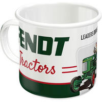 EMAILLE-BECHER 360 ml Fendt Tractors - Waldgrün/Rot, Metall (0.36L) - Nostalgic-Art