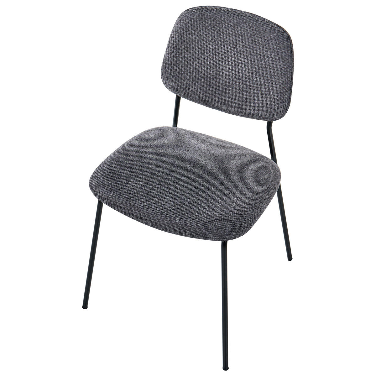 ESSZIMMERSTUHL 4er-Set Stoff Grau Riley - Grau, Textil (48/83/52cm) - Beliani