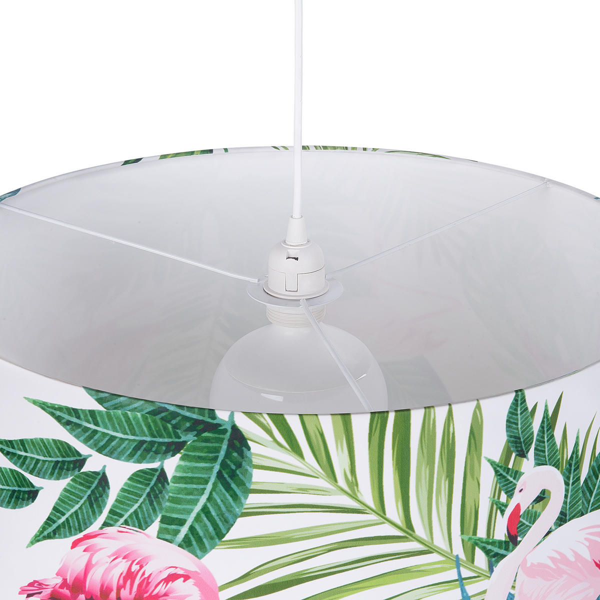 HÄNGELEUCHTE Flamingo 50/50/143 cm - Grün, Textil (50/50/143cm) - Beliani