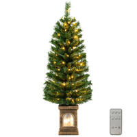 WEIHNACHTSBAUM Tannenbaum im Topf mit 3 Lichtmodi 120 cm grün - Grün, Kunststoff (120cm) - COSTWAY