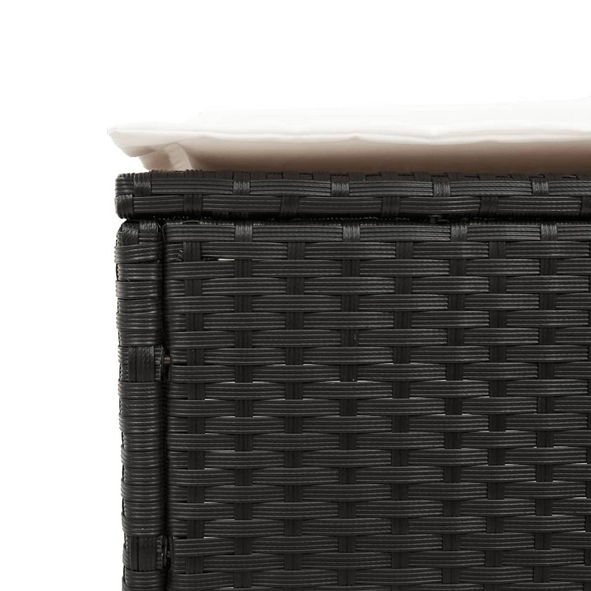 SONNENLIEGEN Mit Auflagen 2 Stk. Schwarz Poly Rattan - Schwarz, Kunststoff (55/97/198cm) - vidaXL