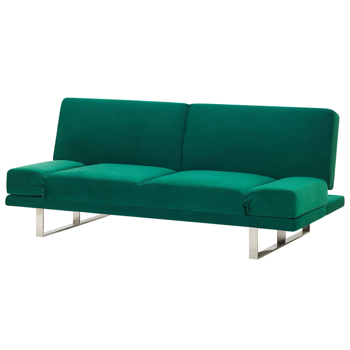 2-SITZER-SCHLAFSOFA Samtstoff Grün York - Grün, Textil (190/81/89cm) - Beliani
