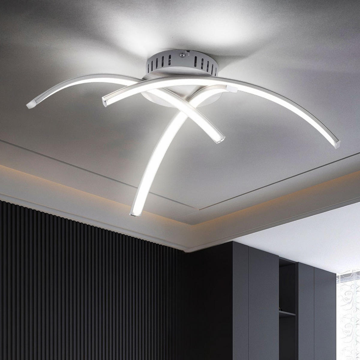 LED DECKENLEUCHTE Valerie Silber Metall - Silberfarben, Metall (40/40/16cm)