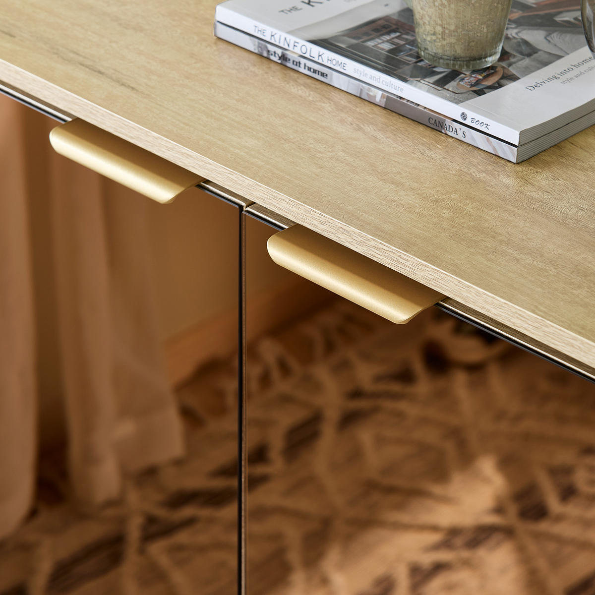 SCHUHSCHRANK Gold - Goldfarben, Glas/Holzwerkstoff (83/100/38cm) - SoBuy