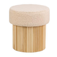 POUF Samt Weiß - Weiß, Textil (43/45/43cm) - Nordlys