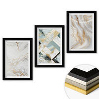 WANDBILDER 3er-Set - 20x30 cm Schwarzer Rahmen - Elegante Marmormuster - Schwarz, Kunststoff (20/30cm) - ArtPrintCave