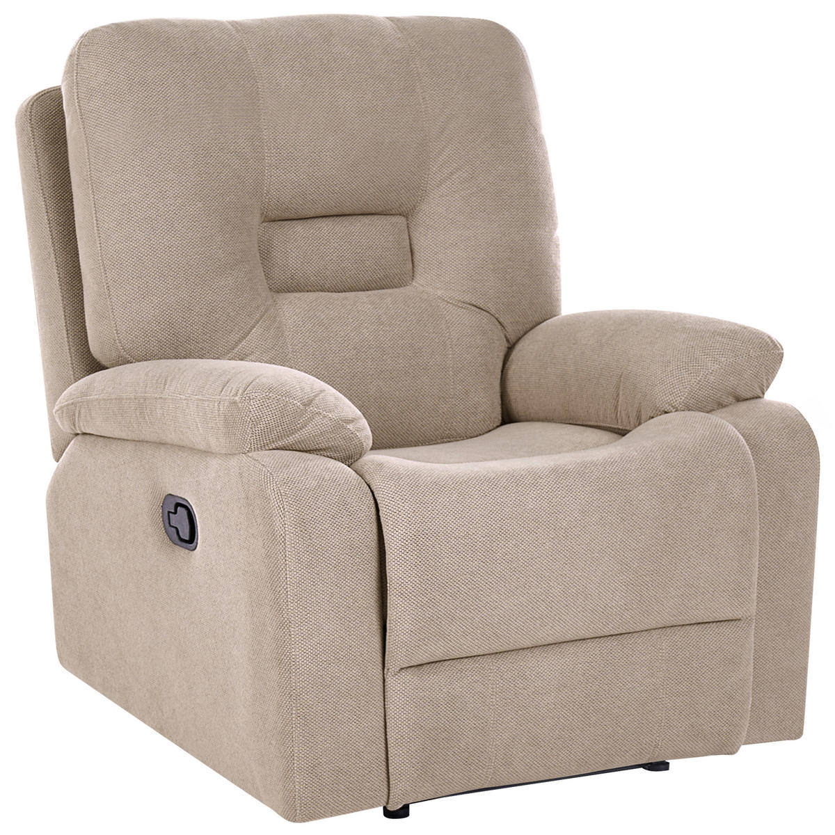 FERNSEHSESSEL Stoff Taupe Bergen - Taupe, Textil/Metall (85/101/74cm) - Beliani
