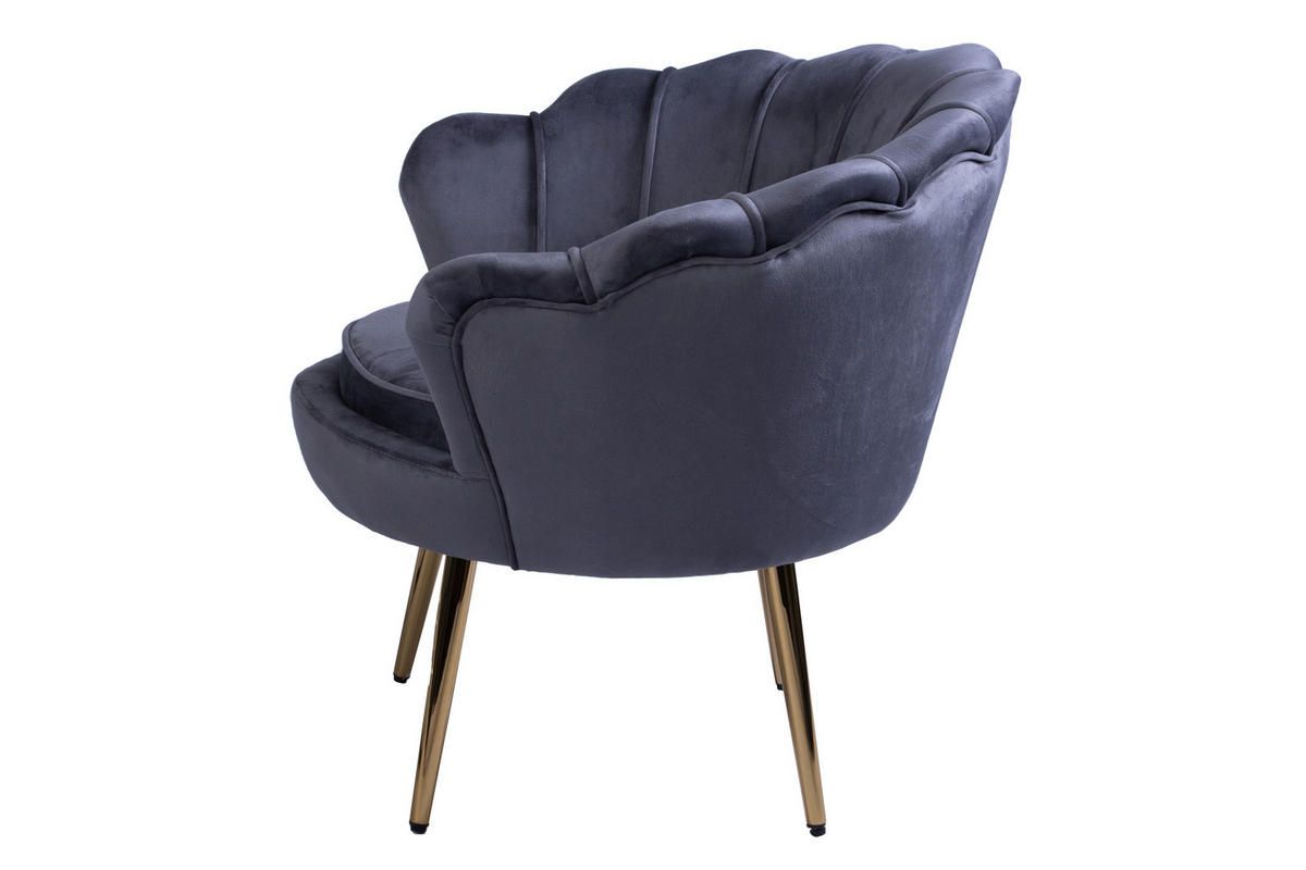 SESSEL BIGCHAIR - Anthrazit/Goldfarben, Textil/Metall (70/78/52cm) - SAM